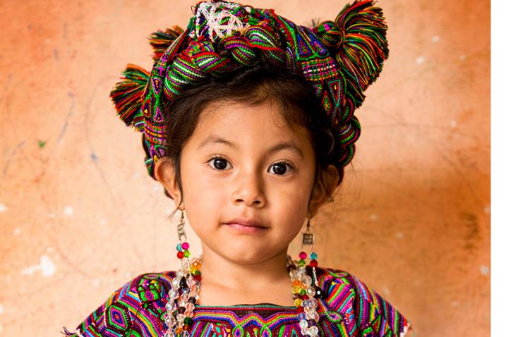 little girl in indigenous dress