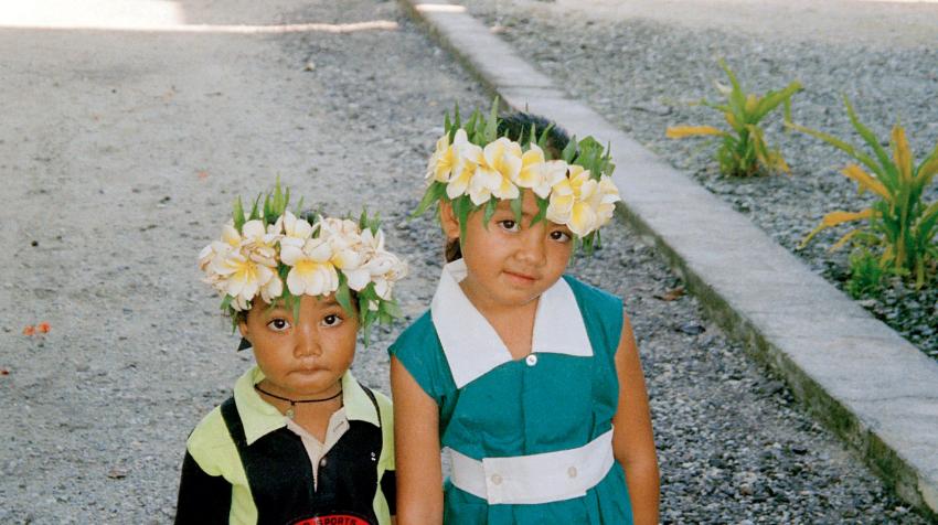 Two children in Tokelau