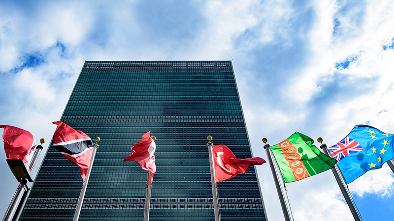 Scene from UN Headquarters in New York